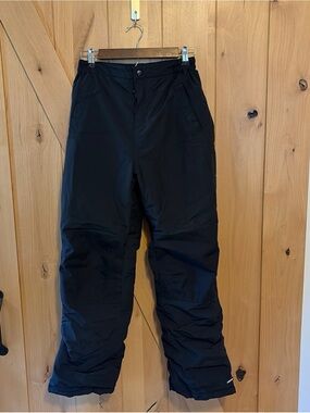 Lands End Kids Size 16 Black Insulated Snow Ski Pants Waterproof Zip Legs